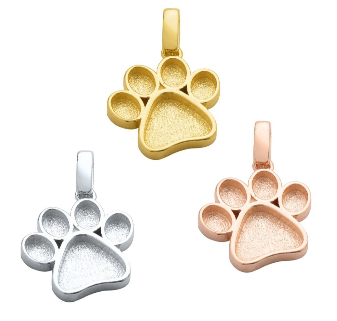 Puppy dog paw necklace pendant