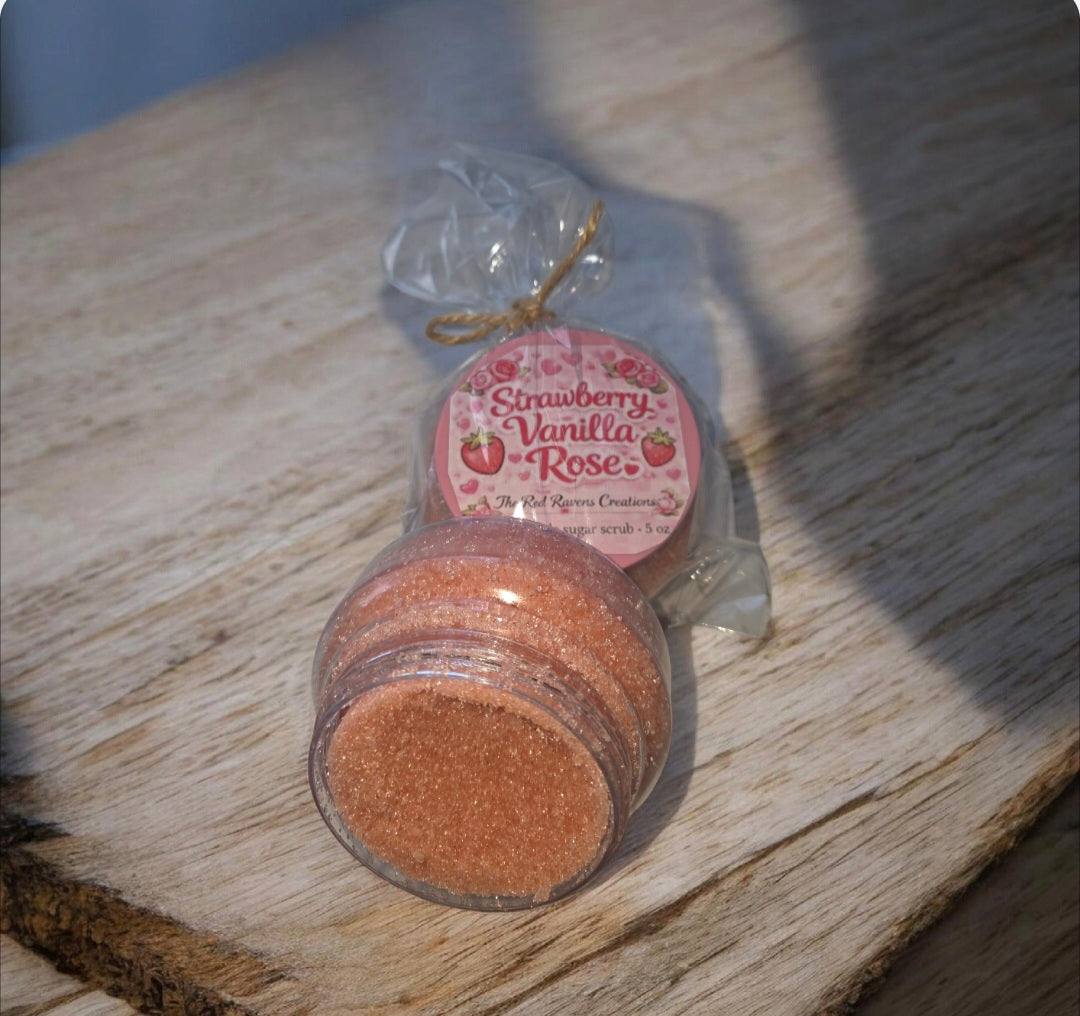 5oz Jar "Strawberry Vanilla Rose" Sugar scrub