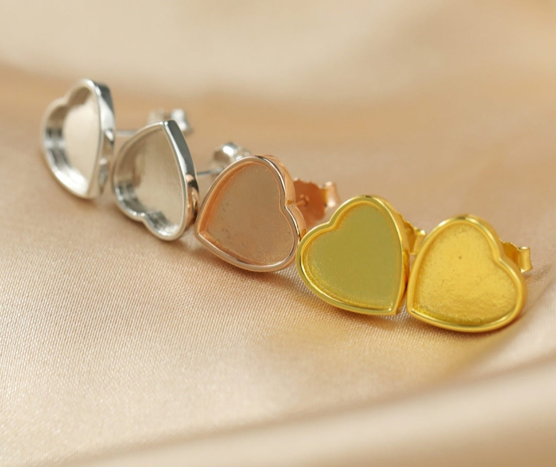 Heart shaped stud earrings