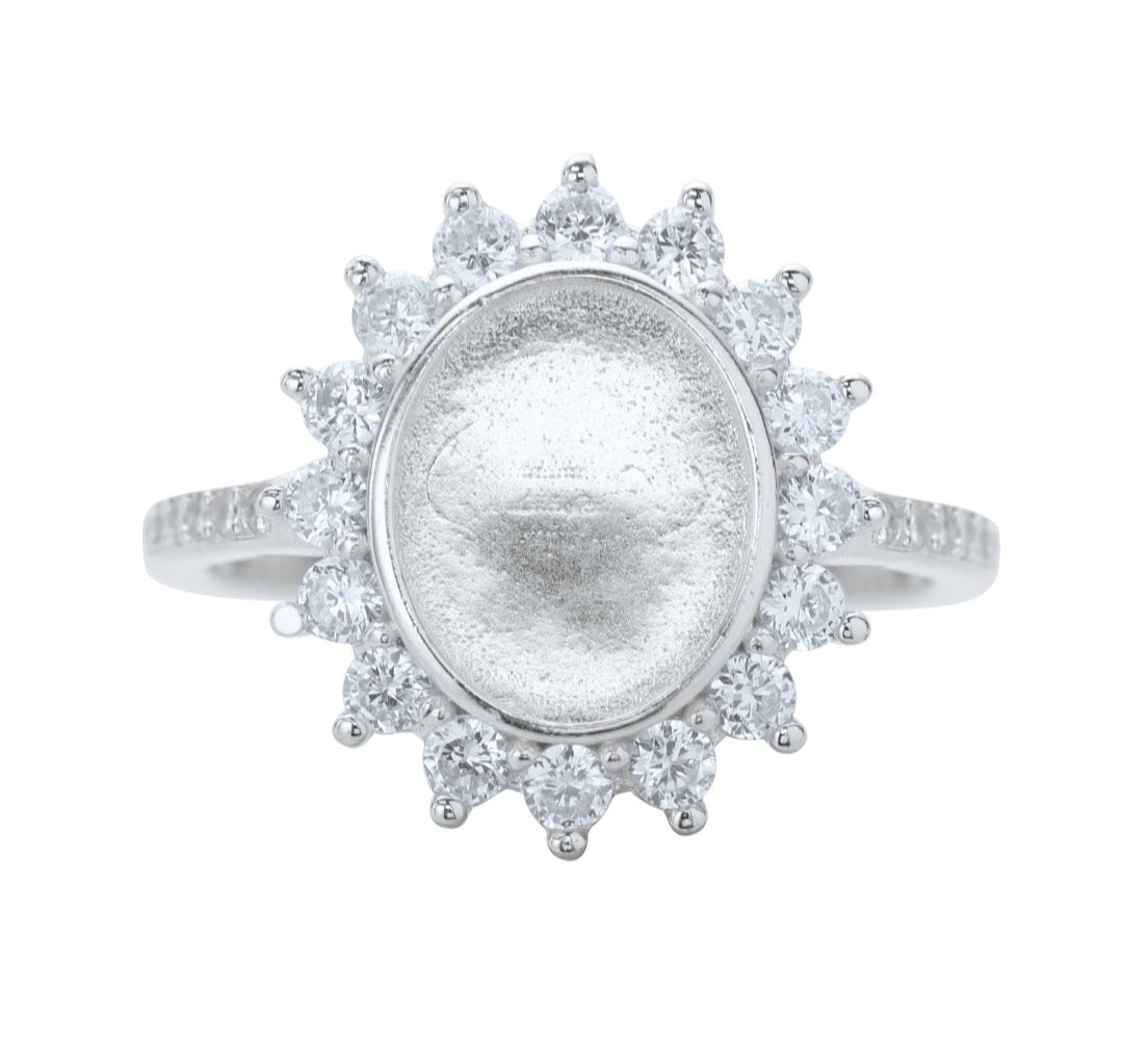 Full rhinestone keepsake ring