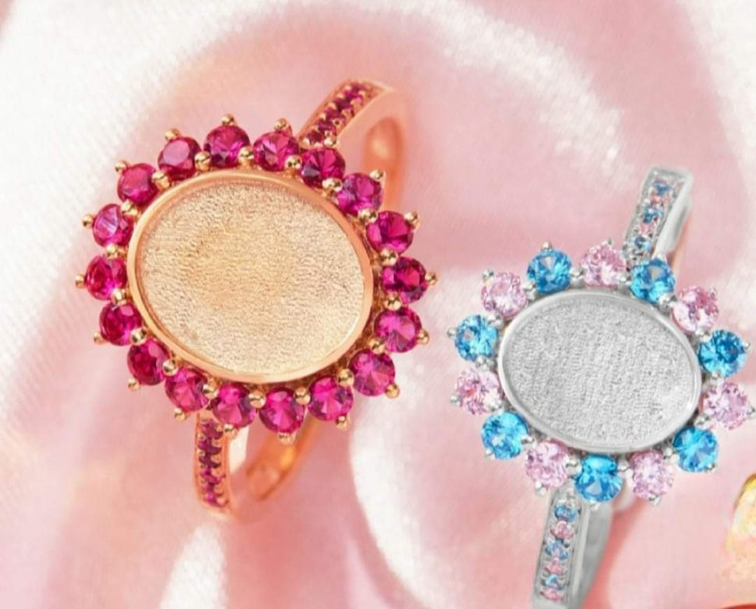 Oval Birthstone keepsake ring