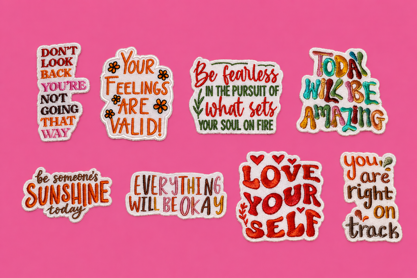 2.5"Motivational" hat patch bundle
