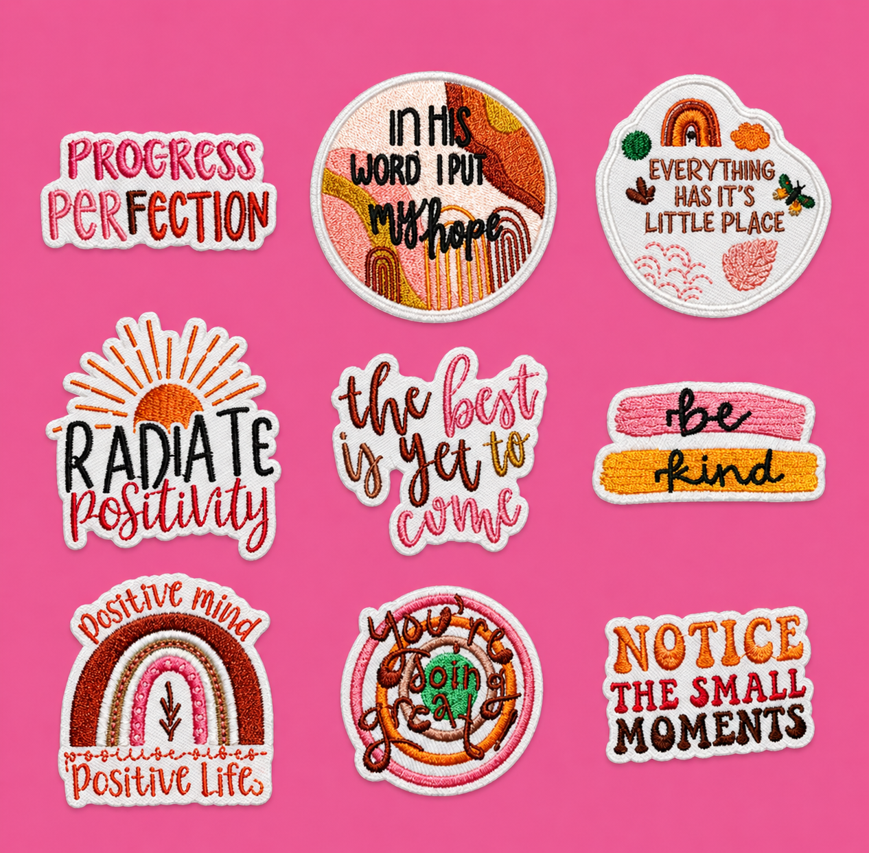 2.5 inch "Motivational" hat patch bundle